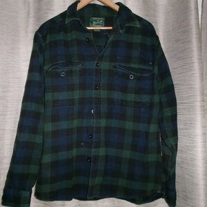 Woolrich Green & Navy Plaid Shirt Jacket